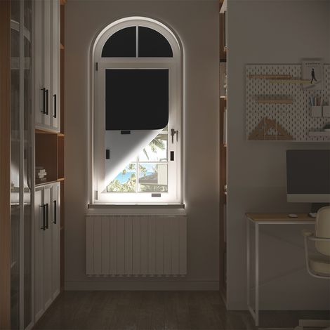 WOLTU Verdunkelungsrollo, Verdunklungsvorhang Ohne Bohren, 100% Dachfenster Verdunkelung mit Klettstreifen, Tragbare Fenster Verdunklungsstoff Schneidbar für Schlafzimmer, 300x145 cm, Schwarz (1/5)