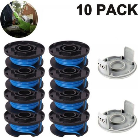 Replacement Trimmer Spool Line Includes 2 Trimmer Caps Compatible with Ryobi One+ AC14RL3A 18V, 24V, 40V Cordless Trimmers, 8+2 PACK (1/5)