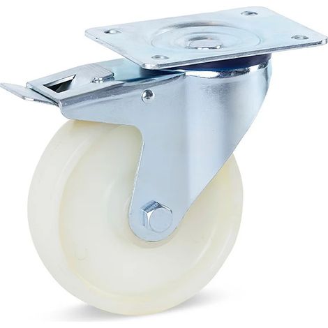 Roue pivotante freinée - MESO - Nylon - Platine - 150mm - 350kg