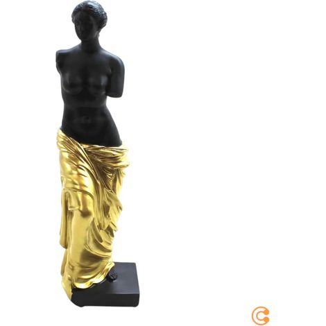 [GEBRAUCHT] B-Ware Kare Dekofigur Statue Figur Classic Beauty Kunststein Schwarz Gold Handbemalt