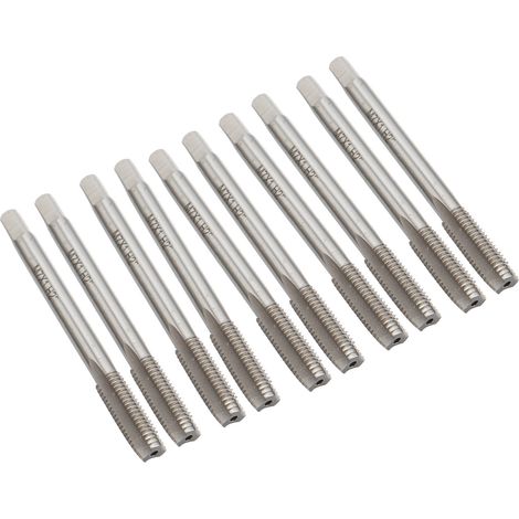 Jeu de 10 tarauds à goujures droites en acier rapide pour machines, outil de filetage M7 x 1 (1/5)
