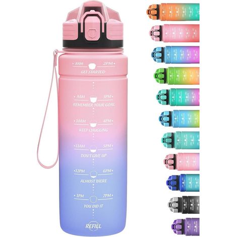 Trinkflasche Kinder auslaufsicher BPAfrei 32oz-lpinkblue 1000 ml (1/5)