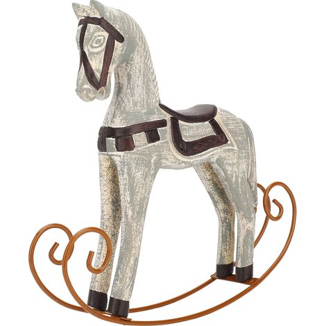 Rocking Horse Ornament Vintage Decorative Table Decoration Resin Iron Bookshelf Decor (1/5)