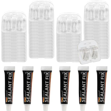 100 Pièces Crochet sans Percage de Filet Chat Balcon, Étanche, Crochet Protection Fenetre Chat Anti UV pour Filet de Protection Chat, avec 6 Adhésif Extra Fort (1/5)