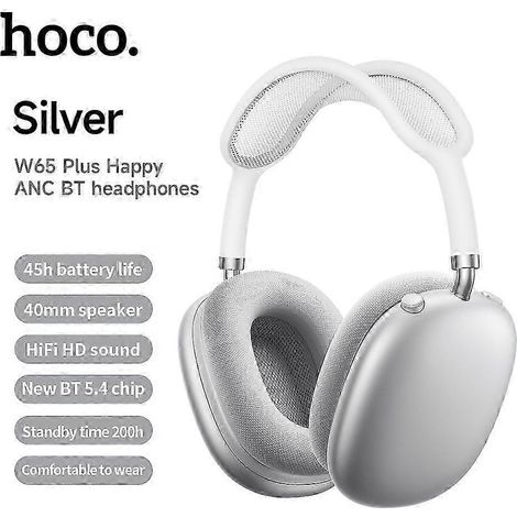 W65 Plus Max ANC Bluetooth-Kopfhörer mit Geräuschunterdrückung, große Größe, mit magnetischen Ohrstöpseln (1/5)
