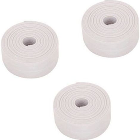 3 Rolls of white waterproof sealing tape for bathroom sealing, self-adhesive PVC caulk strip for kitchen, bathroom, bathtub (1/5)