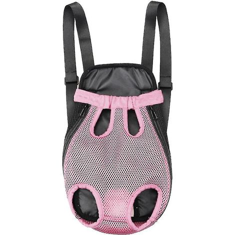 Haustier-Tragerucksack, vorne verstellbar, für Katzen und Hunde, mit Öffnungen für Pfoten und Schwanz am Bauch – XL – Pink