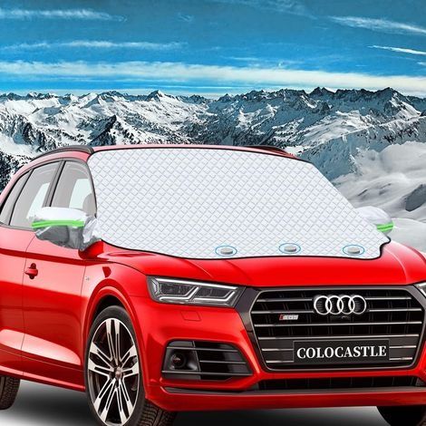 Protege Pare Brise Givre, Protection Pare Brise Hiver, Couverture Pare Brise Voiture, 3 magnétique, Universelle pour Voiture Anti Givre, Neige, Glace, Pluie et Soleil, Repliable, 199x128cm (1/5)