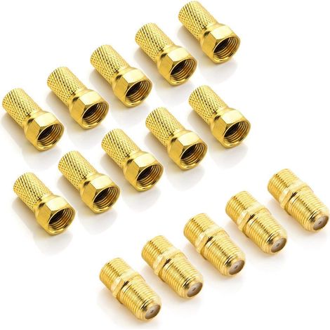 F-Connecteur Set avec Connecteur 5x & 10x Connecteur F Joint en Caoutchouc de 7mm Mère Large Coaxial Câble D'antenne pour Assis Câble BK Aménagements (1/5)
