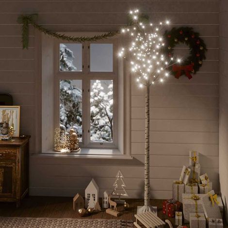vidaXL Árbol de Navidad LED blanco frío sauce interior exterior 2,2 m (1/5)