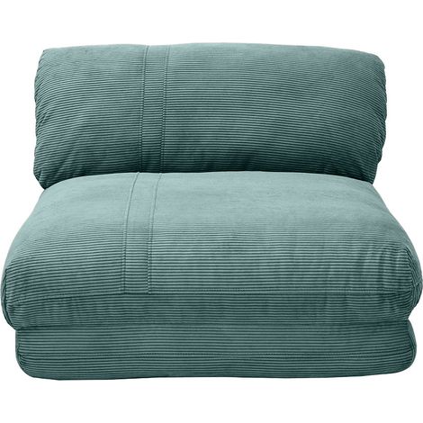 Miliboo – Chauffeuse 1 place convertible velours côtelé vert céladon – 5 positions de dossier – Dimensions L82 x P176-217 x H12-18.5 cm