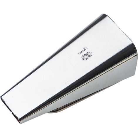 vhbw strumento per nastri a sbieco da 18 mm per cucito, patchwork - Bias tape maker, acciaio inox / plastica, argentato / rosso