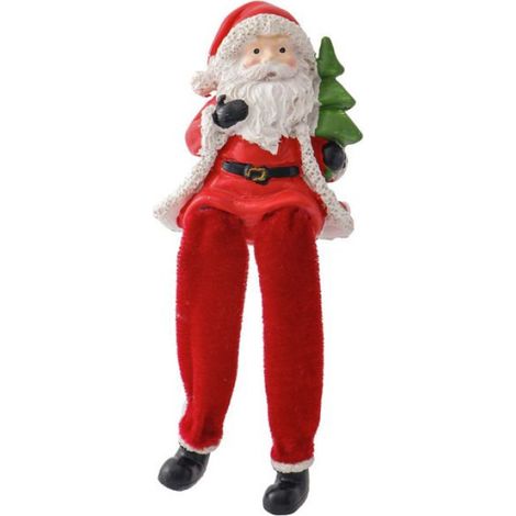 1 Figurine Père Noël, Résine, Longues Jambes, Arbre de Noël, Main Droite, Décoration Intérieur (1/5)