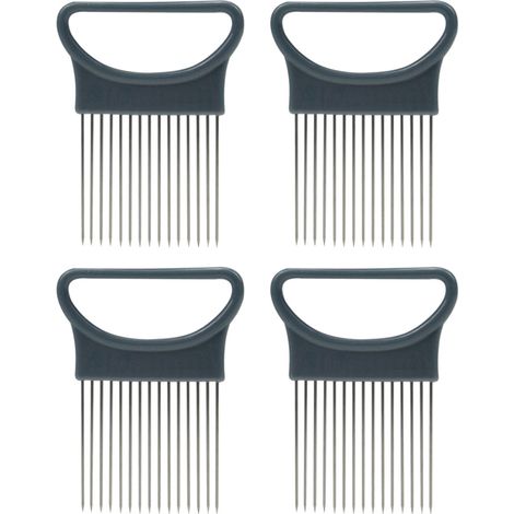 Coupe-oignon - Support pour découpe d'oignon et de légumes - En acier inoxydable et plastique - Pour cuisine domestique - 1 pièce (1/5)
