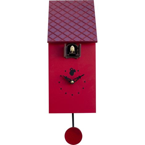 Orologio a Cucù da Parete 13x30x12 cm Pirondini Italia Portofino Rosso Carminio (1/2)
