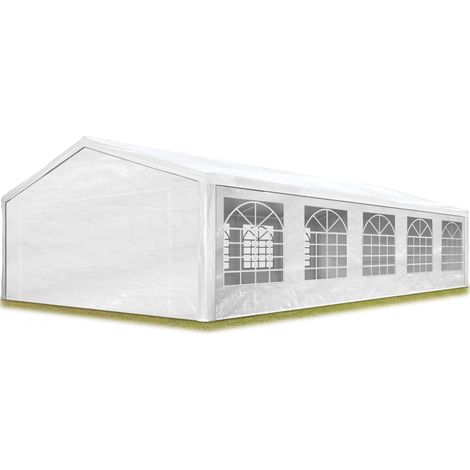 TOOLPORT Party Marquee 5x10 m in white PE 350 N tarpaulin waterproof UV resistant Gazebo Garden Tent (1/5)