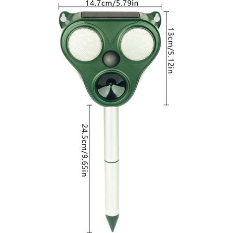 Répulsif Chat Ultrason, Ultrason Chat Exterieur, Repulsif Chien, Charge Solaire, Chargement USB Prévenir Les Chiens et Les Chats, Les Oiseaux