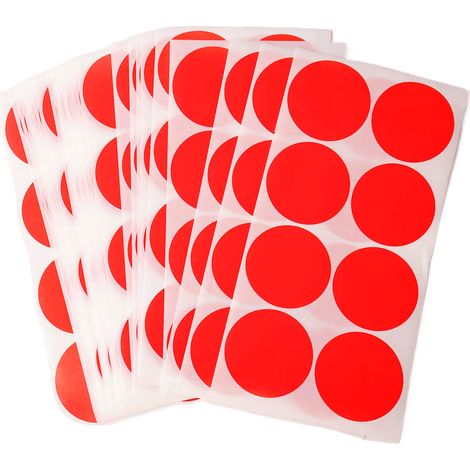 Étiquettes rondes rouges, 50 mm, étiquettes autocollantes de sol en papier couché à points de couleur, rouleau amovible de 240 pièces (1/5)