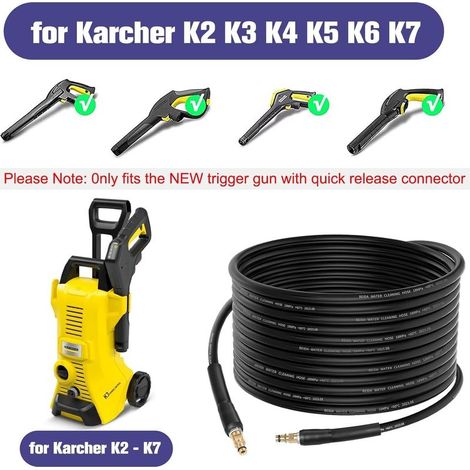 10 m flexibler Schlauch für Kärcher K2 K3 K4 K5 K6 K7 Hochdruckreiniger Zubehör Verlängerungsschlauch Ersatzteile Verlängerungsschlauch mit Schnellkupplungsgriff (1/4)
