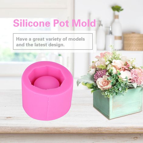Moule en silicone pour pot de fleurs, jardinière de jardin à faire soi-même, vase en ciment, moule pour bougeoir (BK1142) (1/5)