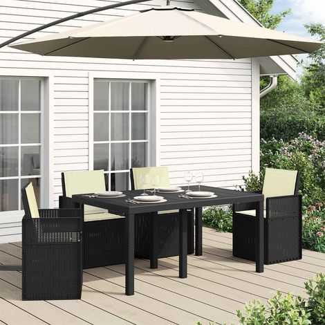 Cojines de Asiento y Respaldo 4 pcs Crema 47 x 45 x 2 cm