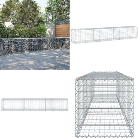 vidaXL Panier gabion avec couvercle 300x50x50 cm fer galvanisé (1/5)
