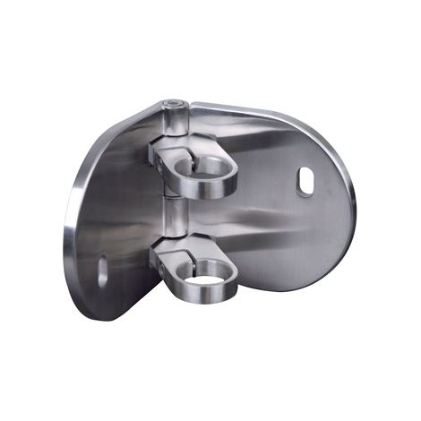 [QUALITE FRANCAISE] - Platine Ovale d'ANGLE pour tube Ø42,4mm fixation à l'anglaise - Longueur 300mm largeur 148mm - Inox 316