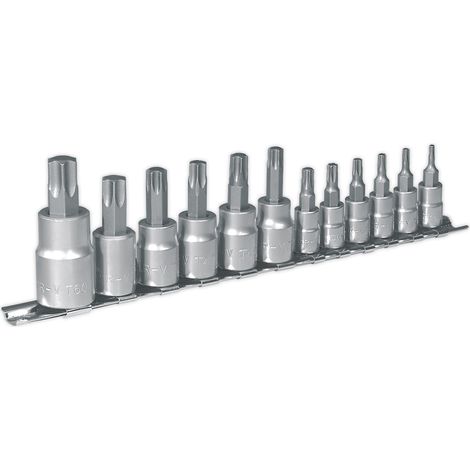 Sealey Premier TRX-Star Socket Bit Set 1/4"", 3/8"" & 1/2""Sq Drive 12pc AK6213