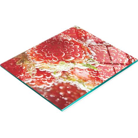Tablero de vidrio elegante y resistente con estampado de burbujas de fresa, 60x52 cm.