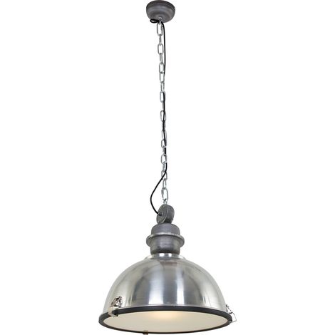 Sienna Tough Guy Plafoniere a Sospensione Dome Acciaio Lucido, Vetro Opaco, Metallo (1/4)