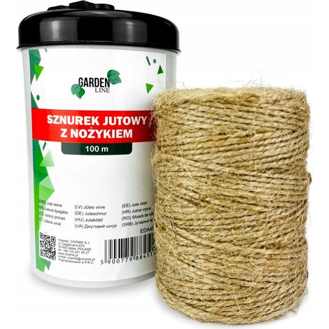 GARDENLINE Juteschnur im Schlauch mit Schneidevorrichtung 100 m EDA4519