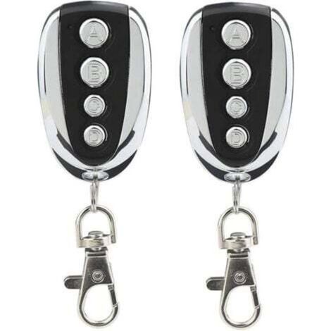 Set of 2 universal remote controls for garage doors and gates, 433 MHz with four channels - Ideal replacement