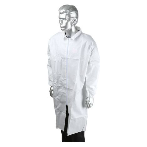 Blouse de laboratoire RS PRO, Mixte, Blanc, taille L, Jetable, Polypropylène ( Prix pour 1 )