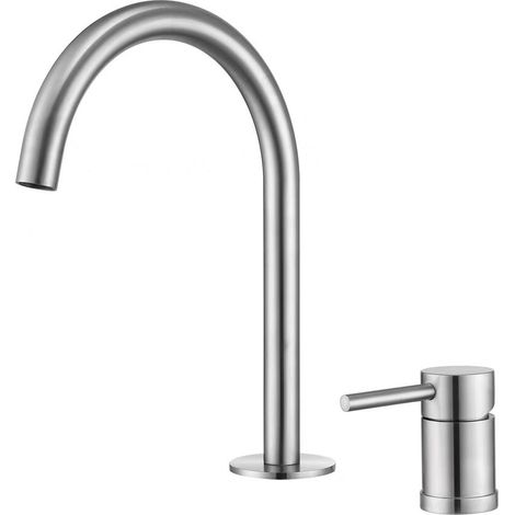 VALAZ Grifo de lavabo encastrado monomando cuello cisne cromado serie Aragón