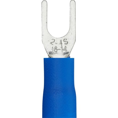 DEBFLEX - COSSE FOURCHE PRE-ISOLE Ø 4 MM BLEU SACHET DE 10 - 711031 (1/4)