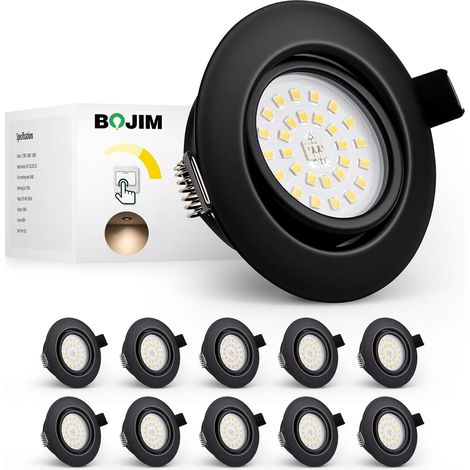 Lot de 10 Spot LED Encastrable Noir Dimmable, Classe D (1/5)
