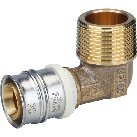 Coude laiton multicouche type Radial mâle 12x17/16 mm sans plomb