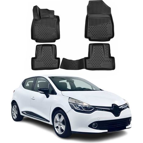 OMAC Tapis de Sol pour Renault Clio 2012-2019 sur Mesure en Caoutchouc Noir
