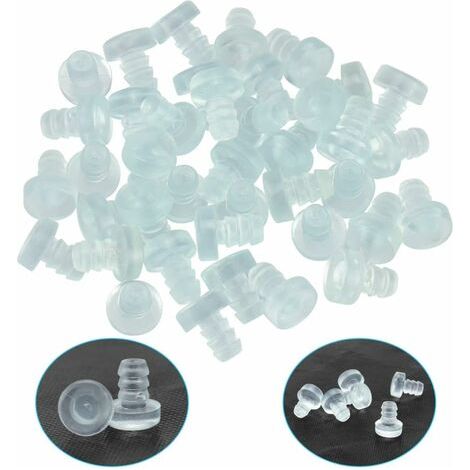LaBlanc - 40 PCS Butoir Porte Mural en Silicone Pare-Chocs de Table en Verre avec Tige Tampon de Porte Caoutchouc Transparent pour Anti-Collision et Réduction du Bruit de Meuble Tiroir Porte d'Armoire