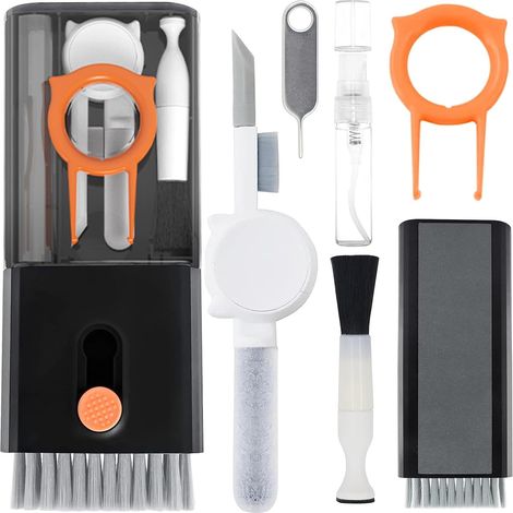 10-en-1 Kit Nettoyage Clavier Multifonction Keyboard Brosse Cleaner Kit Outil Pinceaux Stylo de Nettoyage pour Airpods, Keyboard, Ecran PC, Caméra, Téléphone Cleaning (1/5)