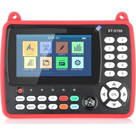 Détecteur de satellite numérique, détecteur de satellite, conforme à toutes les normes DVB-S/S2/T/T2/C, détecteur de signal TV satellite HD, compteur de signal numérique portable de 4,3 pouces (1/5)