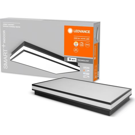 plafonnier LED à gradation pour l'intérieur, 42W, température de couleur 3000-6500K, 4200 lumen, lampe design avec cadre magnétique innovant, noir (1/5)