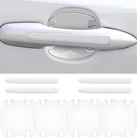 8-teilige transparente Autotürgrifffolie, kratzfester Autolackschutz, Antikollisionsaufkleber für die Seite, universeller Karosserieschutzaufkleber
