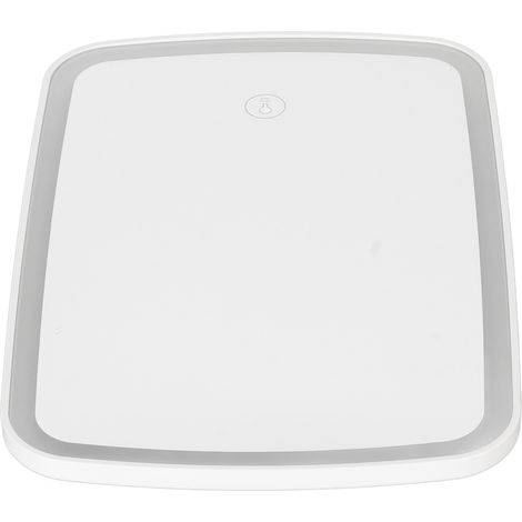 Miroir de maquillage de bureau LED avec éclairage intégré, format pliable et portable, idéal pour les résidences étudiantes, blanc uni, rechargeable grâce à sa batterie intégrée. Livré en blanc. (1/5)