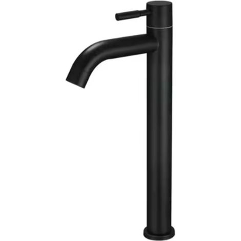 Robinet de lavabo surélevé en laiton noir mat collection Céphise (1/4)