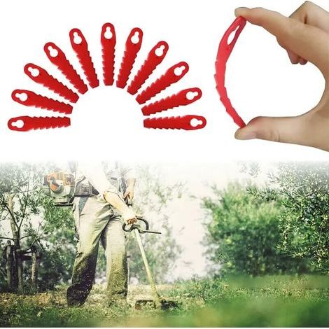 100 pieces of 11x5.5mm plastic lawnmower cutting blades, suitable for garden lawnmower tool parts (1/5)