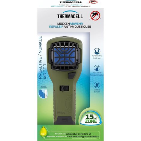 THERMACELL Diffuseur Répulsif Anti Moustiques & Moustiques Tigres Portable Nomade - Zone de Protection 15m² - Inodore - Recharges 12h Incluses - Vert (1/5)