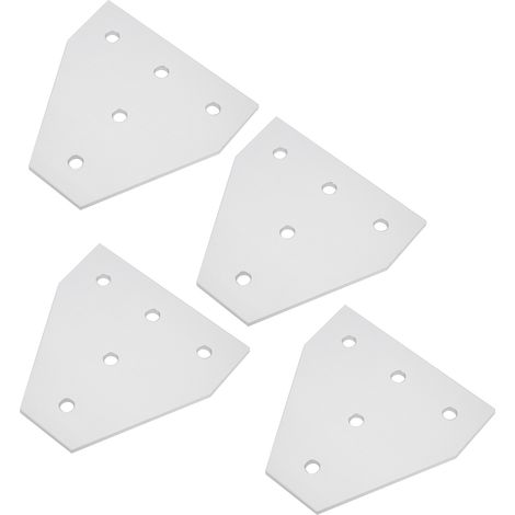 Plaque de jonction en T en aluminium pour profilé 3030, 5 trous, fixation robuste et durable. (1/5)