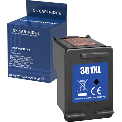 Cartouche d'encre remplacement pour HP 301XL Noir compatible HP Envy 4500 5530 DeskJet 1000 1050 1510 2050 2540 3050 OfficeJet 2600 4630 (1/5)