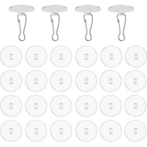 KZQ 30er-Pack selbstklebende Deckenhaken, selbstklebende Wandhaken mit Metallring, kleine Scheibenhaken für beleuchtete Schilder bei Hochzeitsfeiern. (1/4)